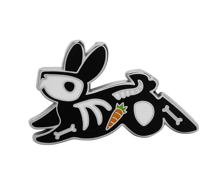 Bunny Bones Enamel Pin