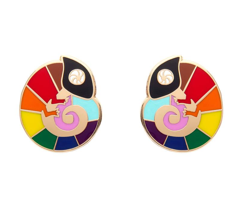 Carmels Coulourful Chameleon Enamel Stud Earrings