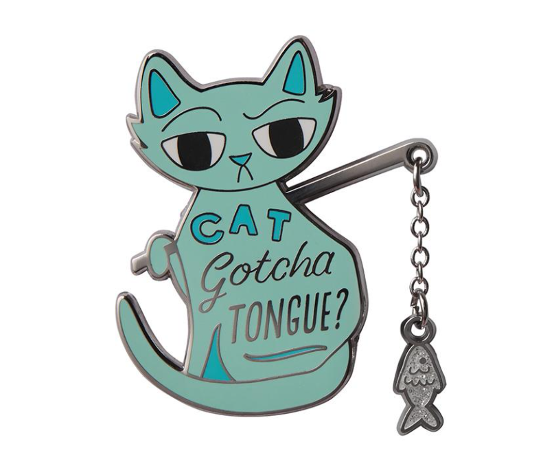 Cat Got Your Tongue Enamel Pin