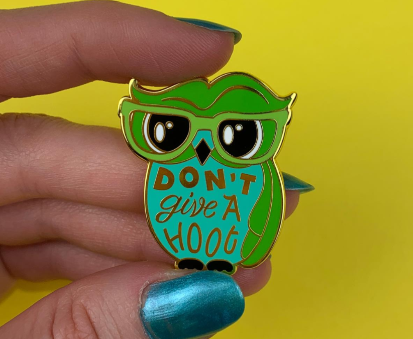 Liz Harry Don’t Give A Hoot Enamel Pin