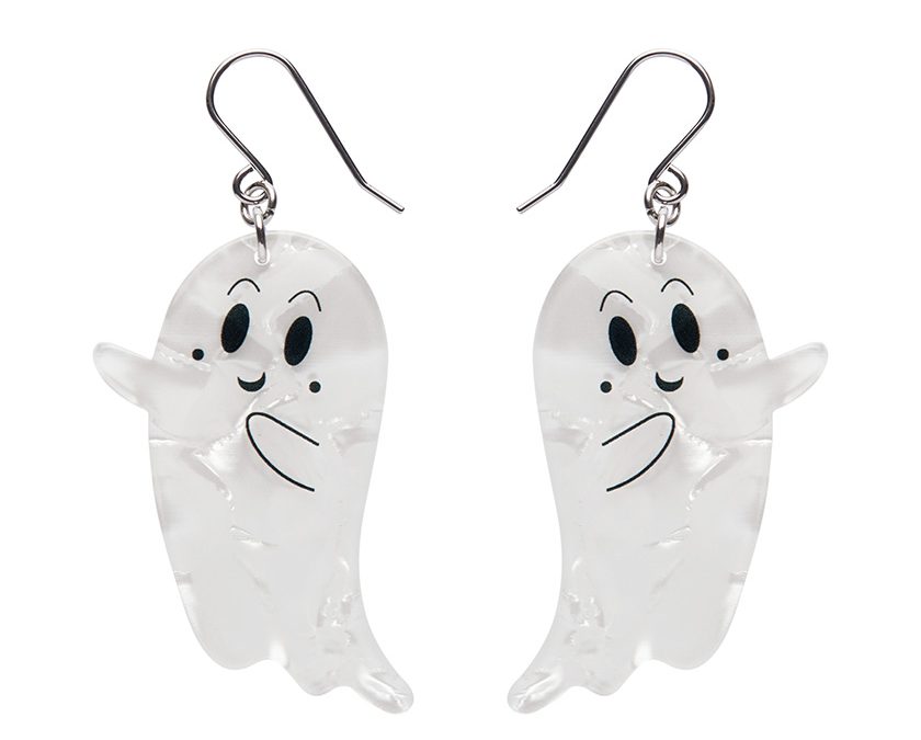 Ghost Drop Earrings – White