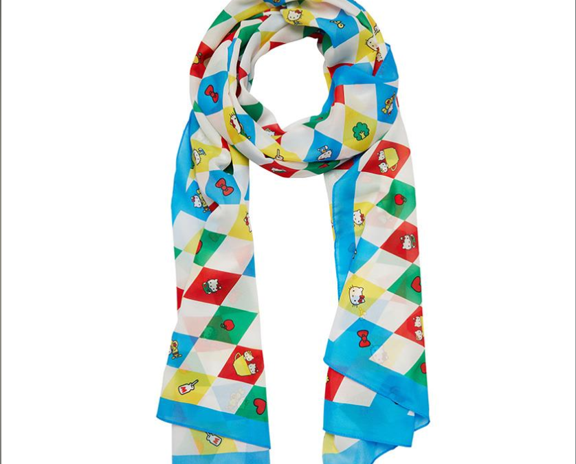 Hello Kitty Argyle Large Neck Scarf