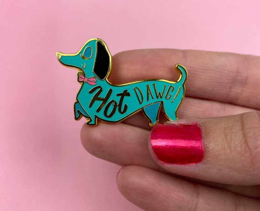 Liz Harry Hot Dawg Enamel Pin