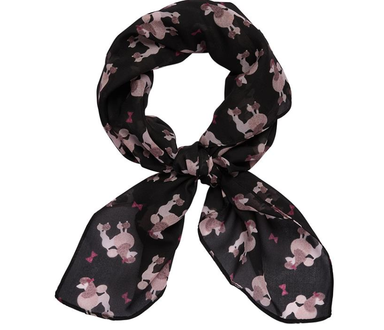 Madame Caniche Black Head Scarf
