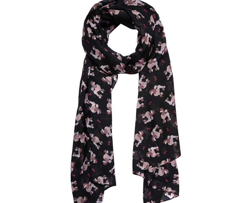 Madame Caniche Black Large Neck Scarf