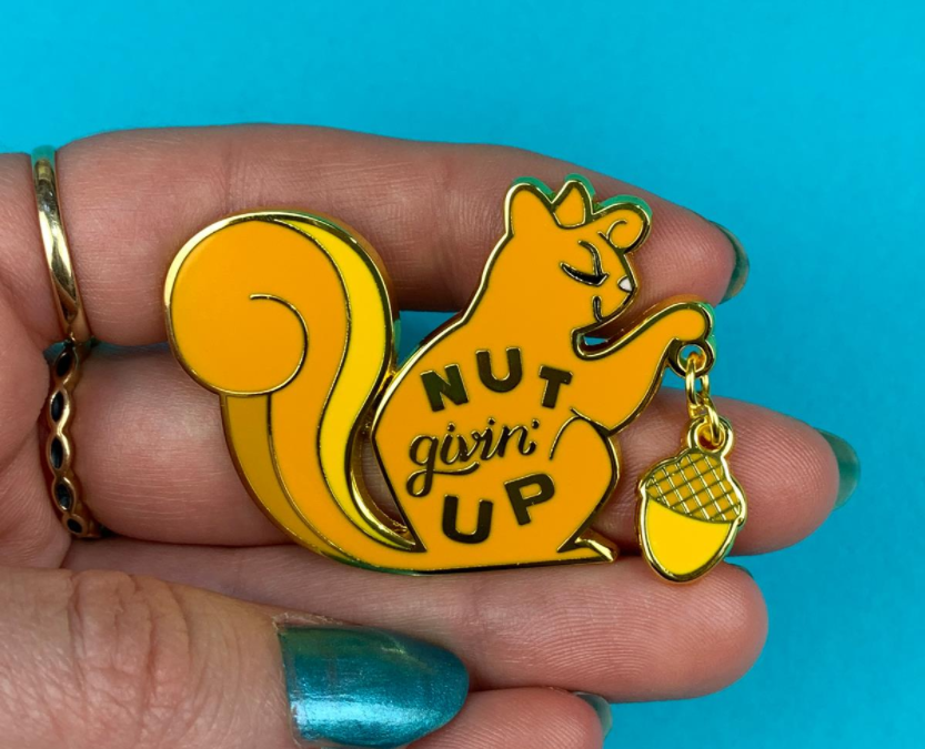 Liz Harry Nut Givin Up Enamel Pin