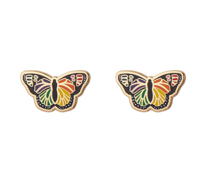 Prince Of Pride Butterfly Enamel Earrings