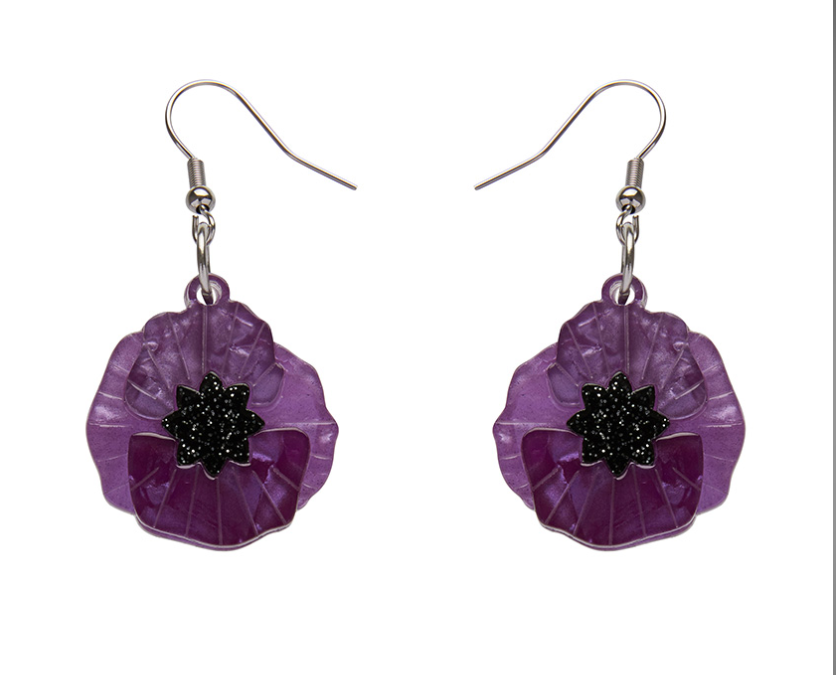 Poppy Field Purple Drop Earrings