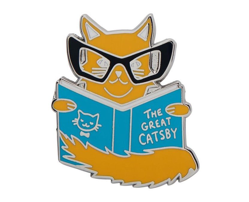 Puss In Books Enamel Pin