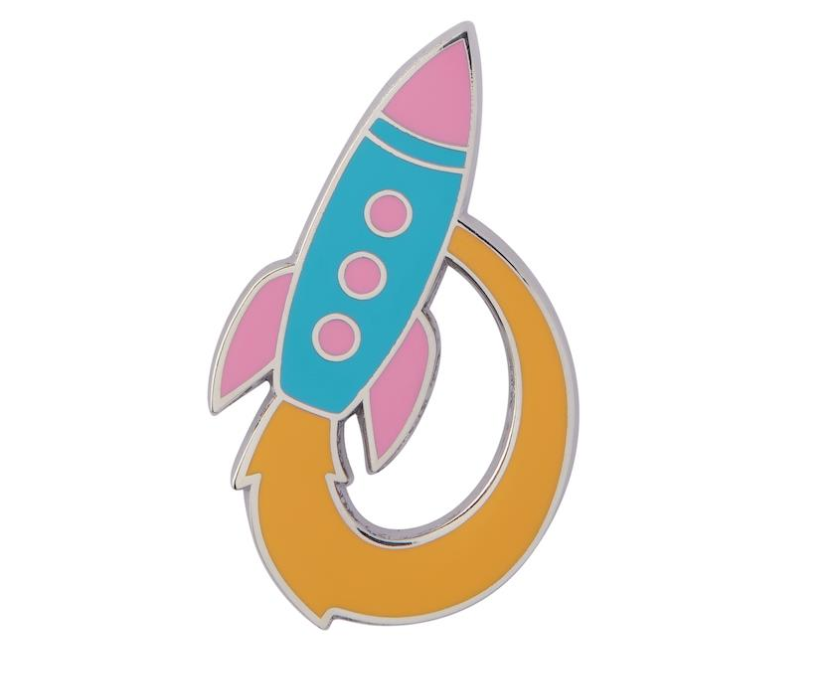 Radical Rocket Ship Enamel Pin