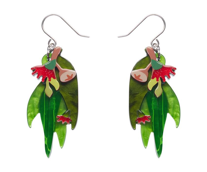 Red Gum Blossom Drop Earrings