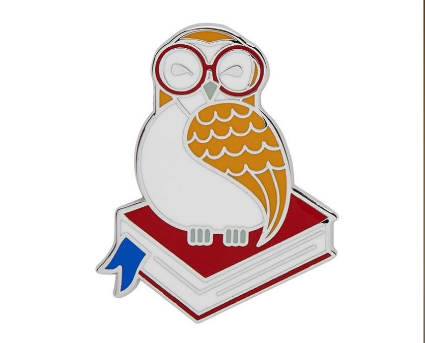 Studious Snow Owl Enamel Pin