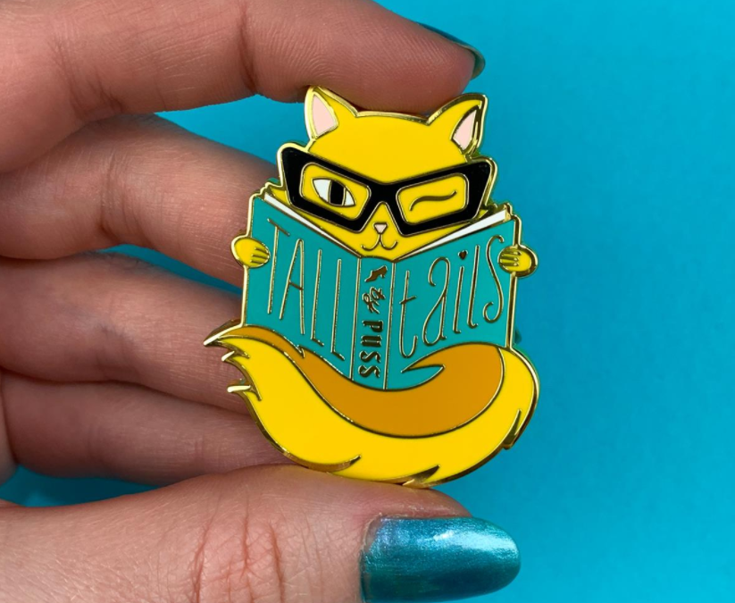 Liz Harry Tall Tails Yellow Enamel Pin