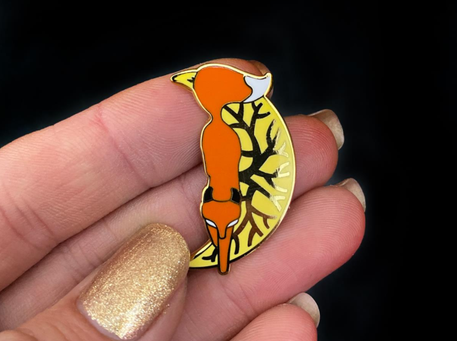 The Prowling Fox Enamel Pin