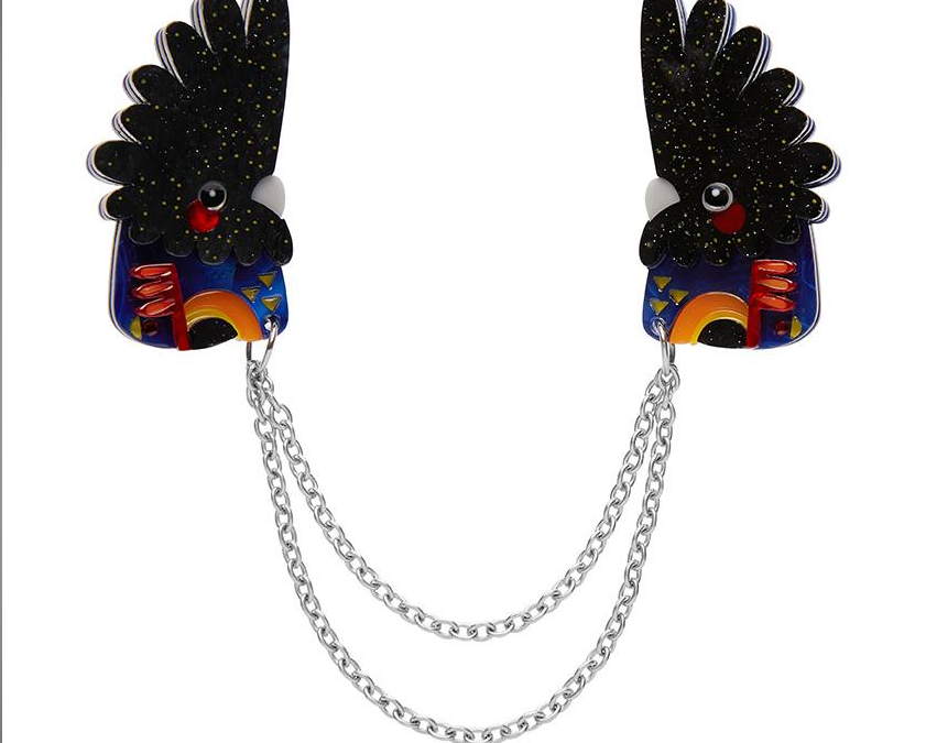 The Rare Red Tail Cockatoo Cardigan Clips