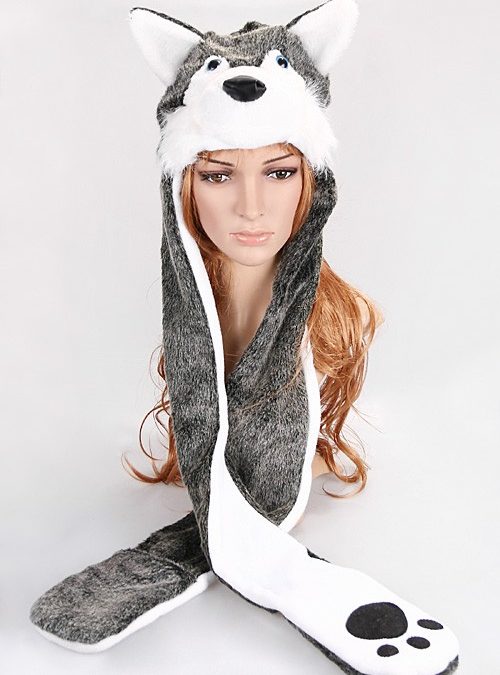 Cute Fox Hat & Earmuffs with Attached Gloves