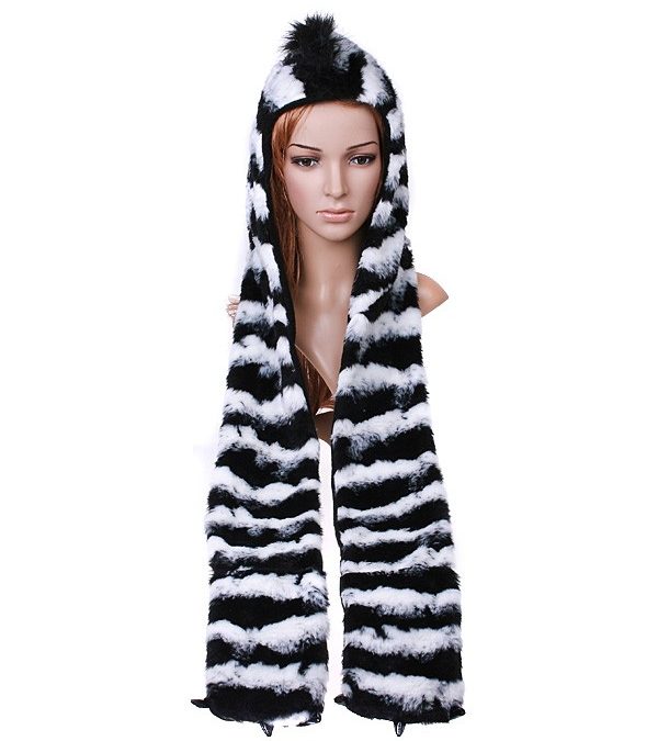 A Superplush Zebra Hat & Gloves